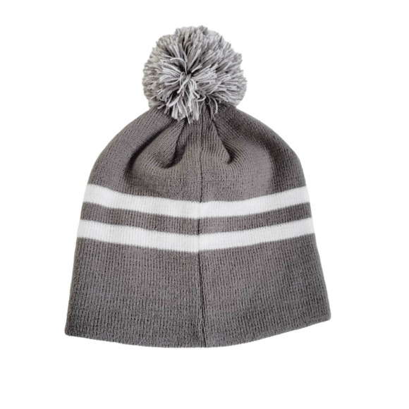 Team 365 Women's Striped Pom Beanie Winter Hat / Bonnet - Picture 2 of 4